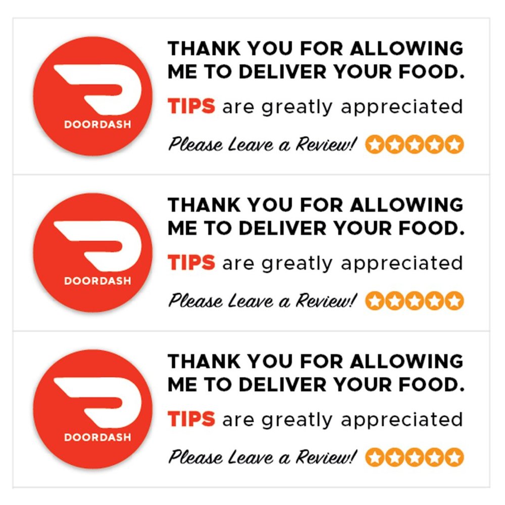 DoorDash Delivery Rating Sticker Labels – (48 ct) - Picture 2 of 5